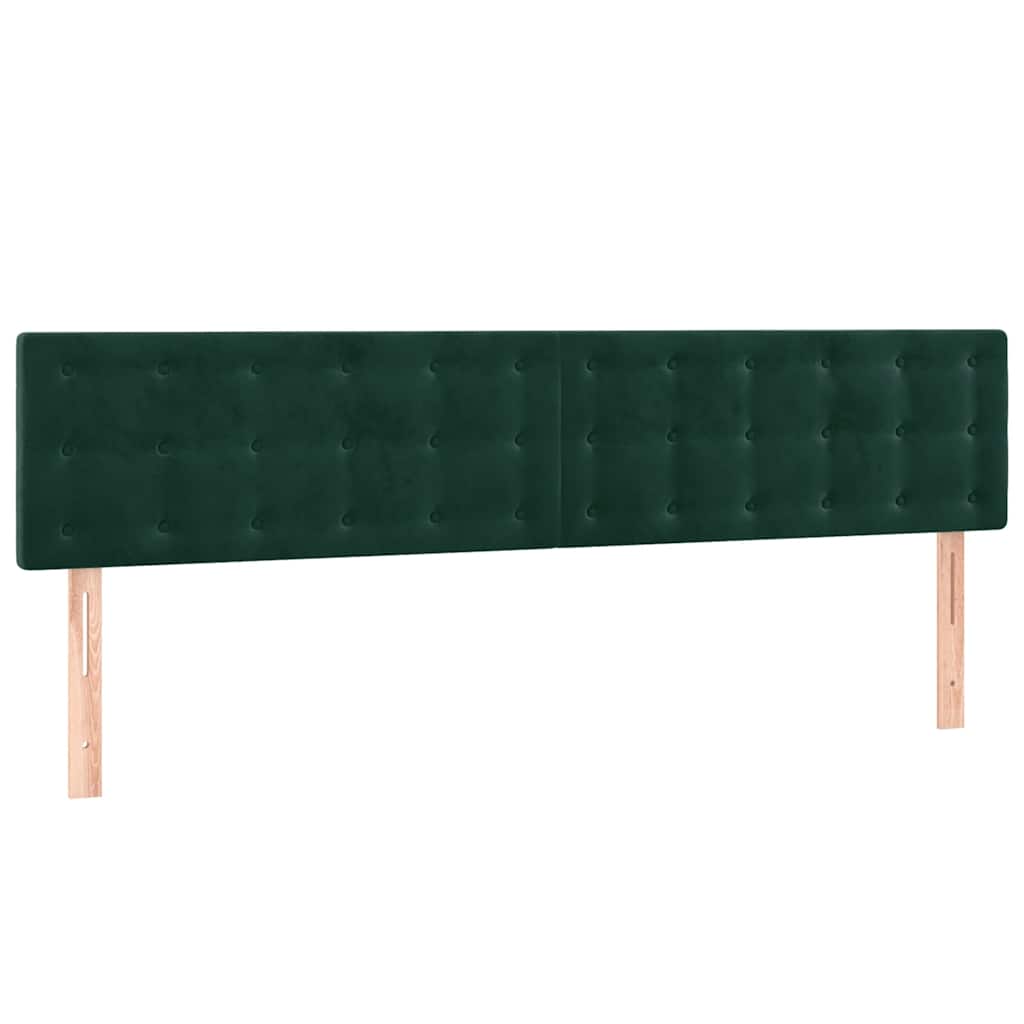 LED uzglavlje tamnozeleno 160x5x78/88 cm baršunasto