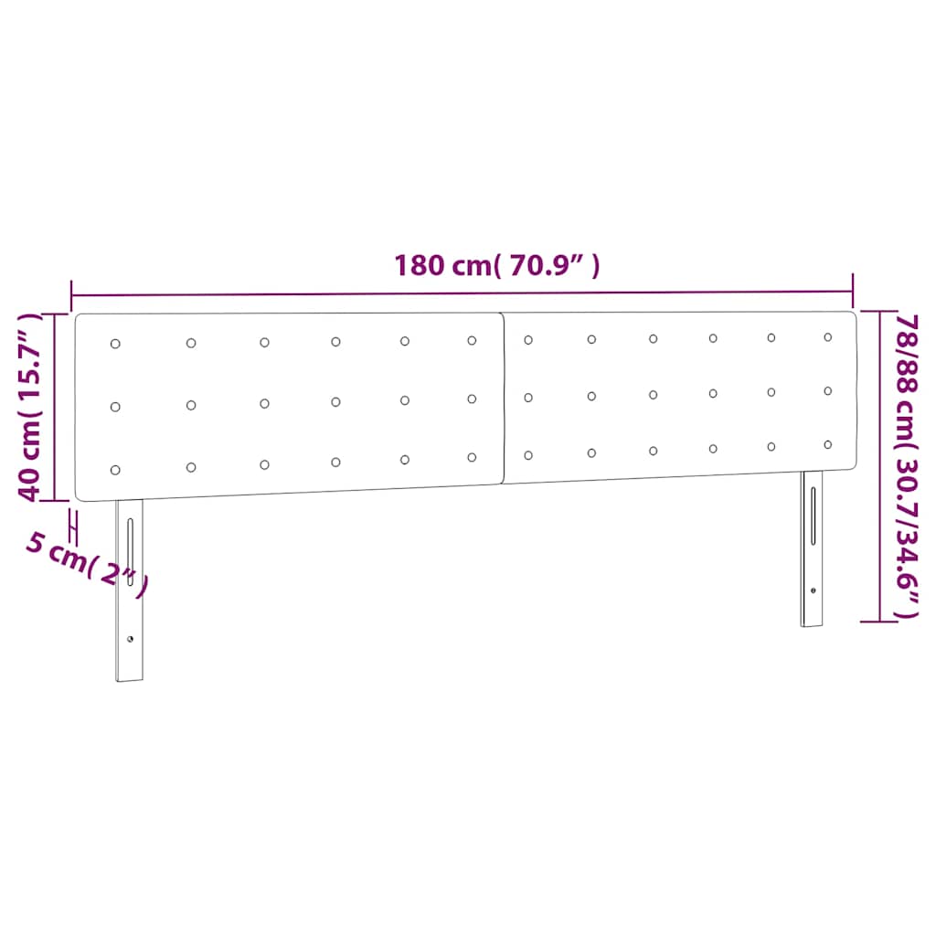 LED uzglavlje tamnoplavo 180x5x78/88 cm baršunasto