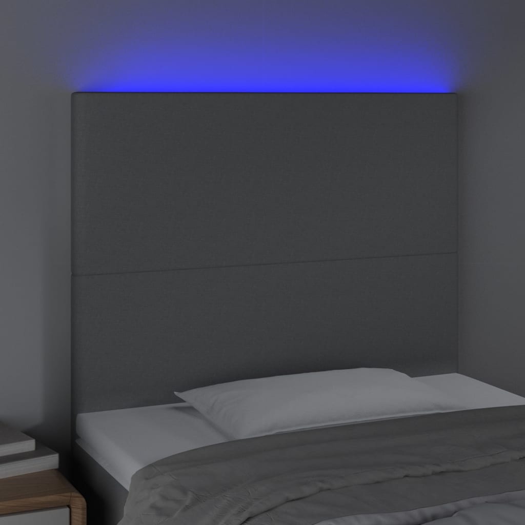 LED uzglavlje svjetlosivo 80x5x118/128 cm od tkanine