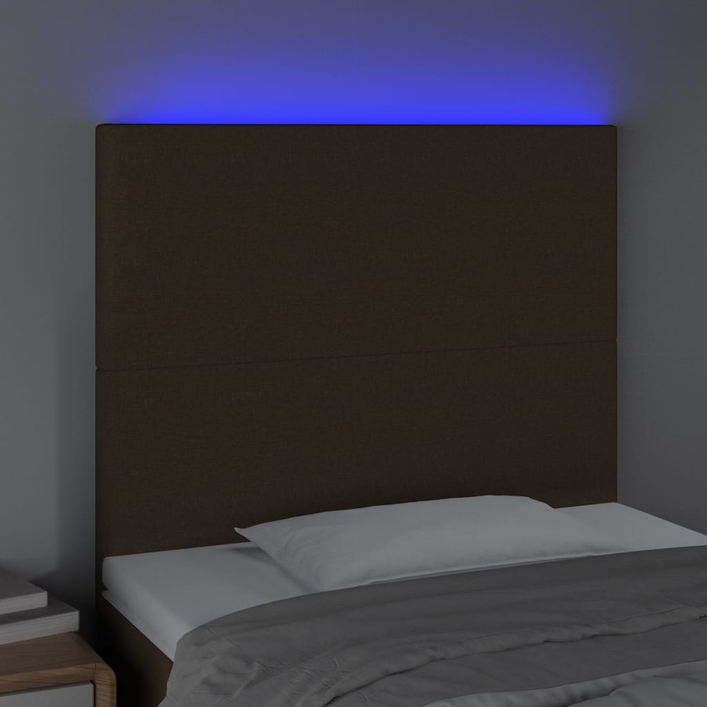 LED uzglavlje tamnosmeđe 80x5x118/128 cm od tkanine