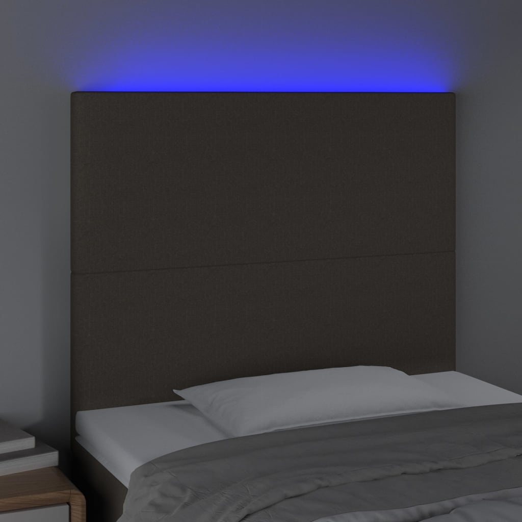 LED uzglavlje smeđesivo 80x5x118/128 cm od tkanine