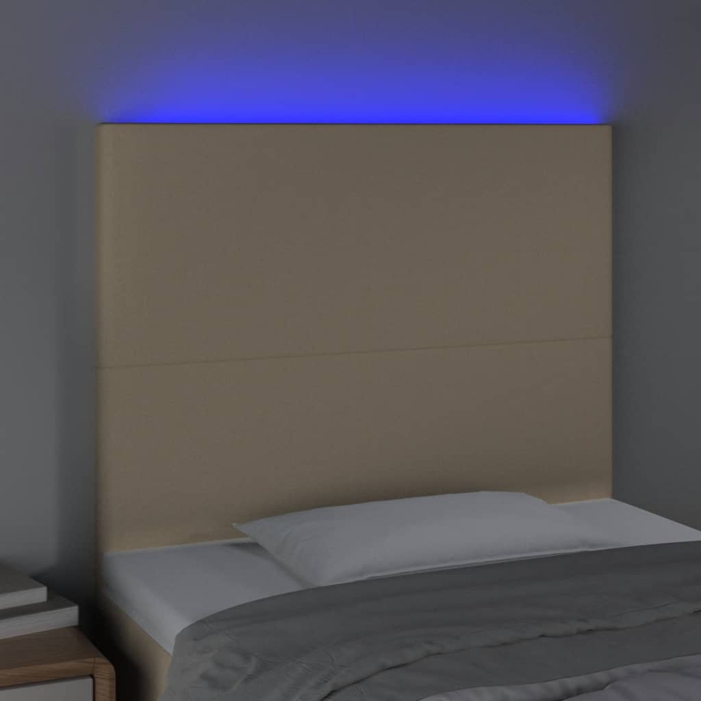 LED uzglavlje krem 90x5x118/128 cm od tkanine
