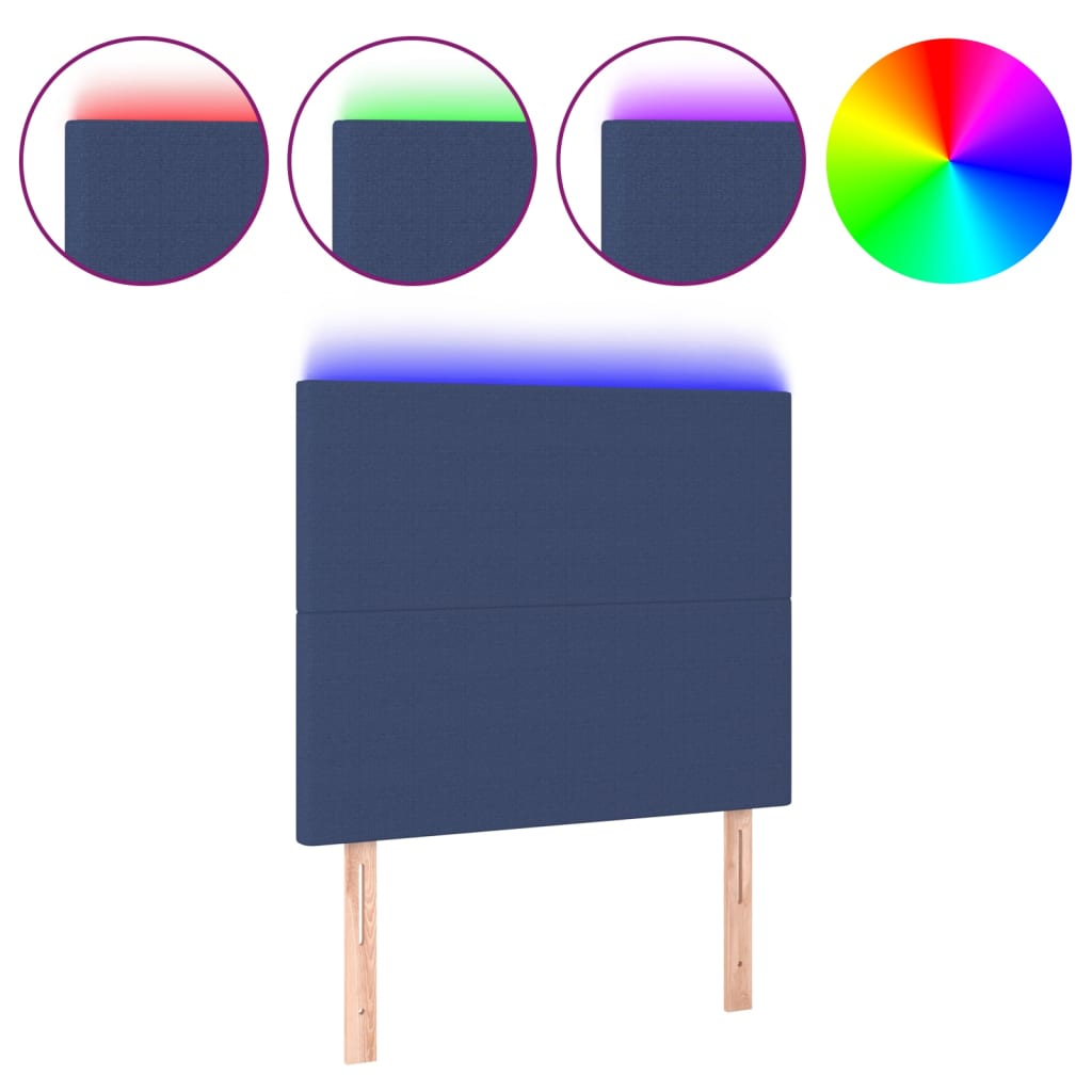 LED uzglavlje plavo 90x5x118/128 cm od tkanine
