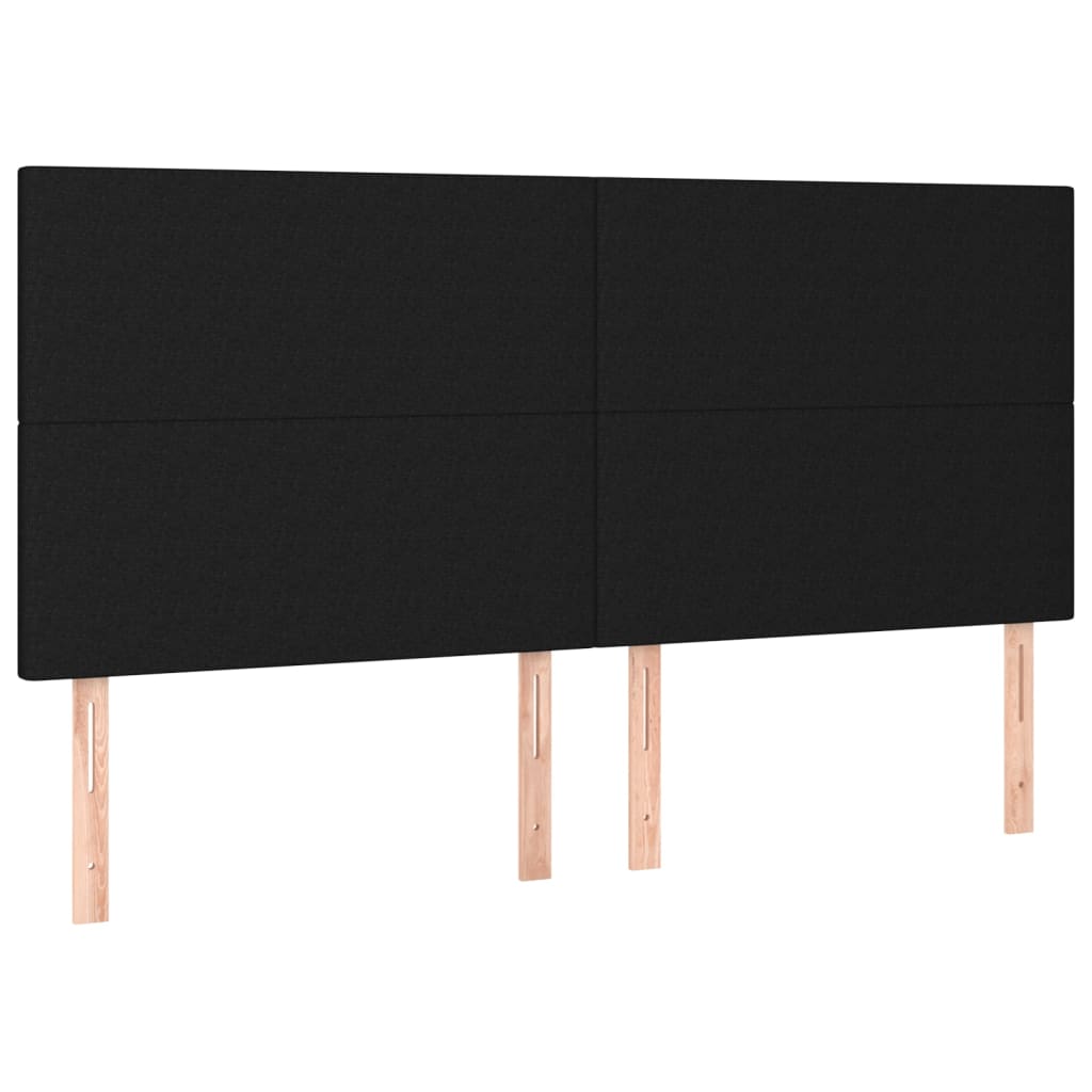 LED uzglavlje crno 180x5x118/128 cm od tkanine