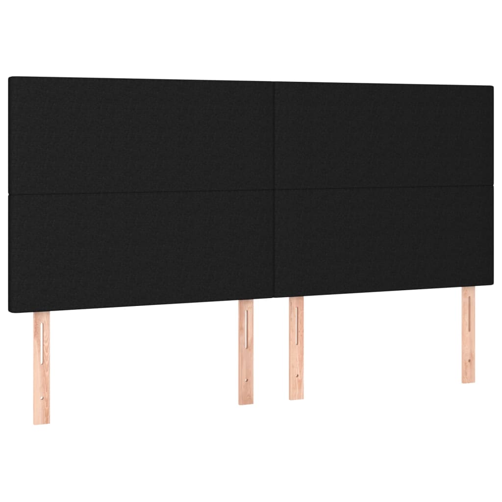 LED uzglavlje crno 200x5x118/128 cm od tkanine