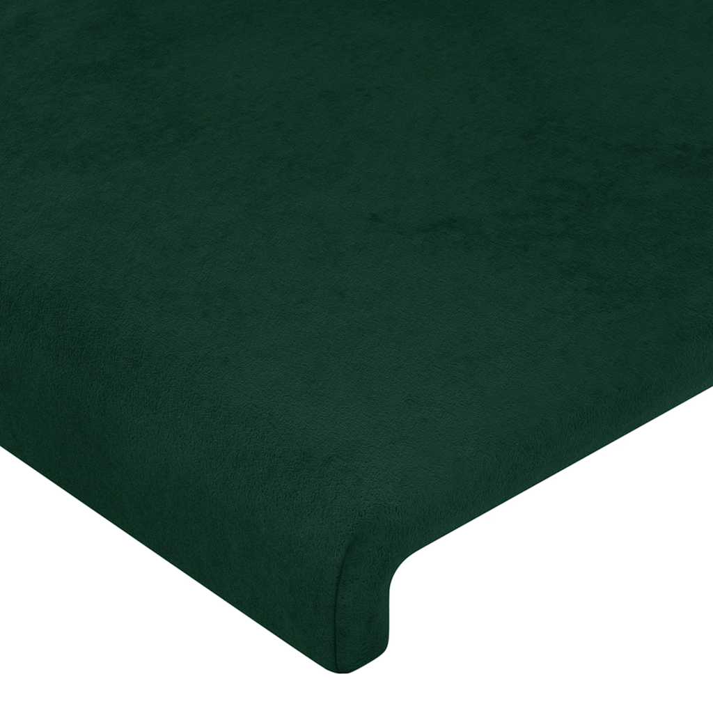 LED uzglavlje tamnozeleno 144x5x118/128 cm baršunasto