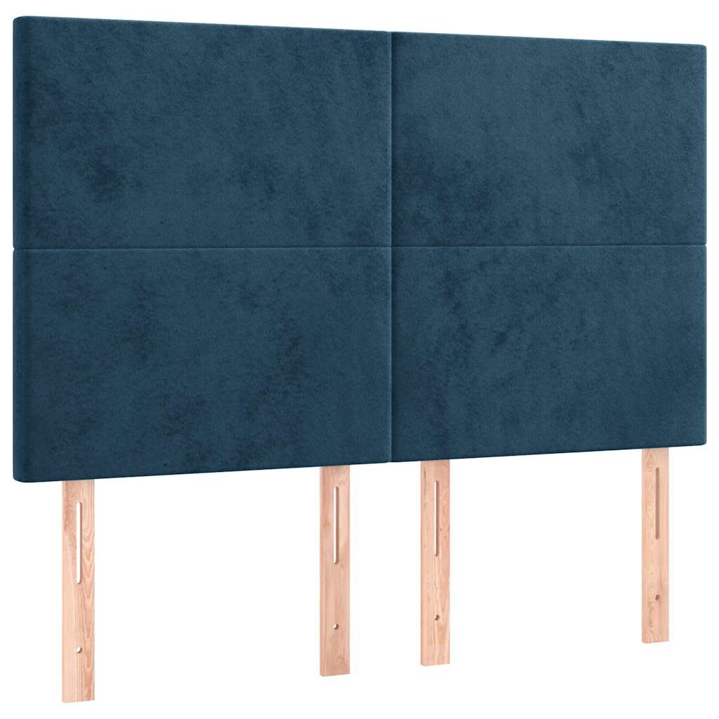 LED uzglavlje tamnoplavo 144x5x118/128 cm baršunasto