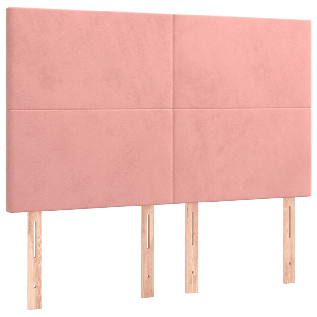 LED uzglavlje ružičasto 144x5x118/128 cm baršunasto