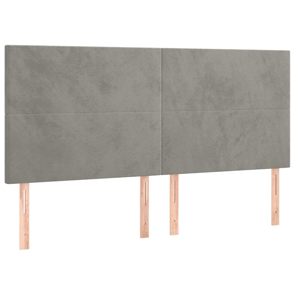 LED uzglavlje svjetlosivo 160x5x118/128 cm baršunasto