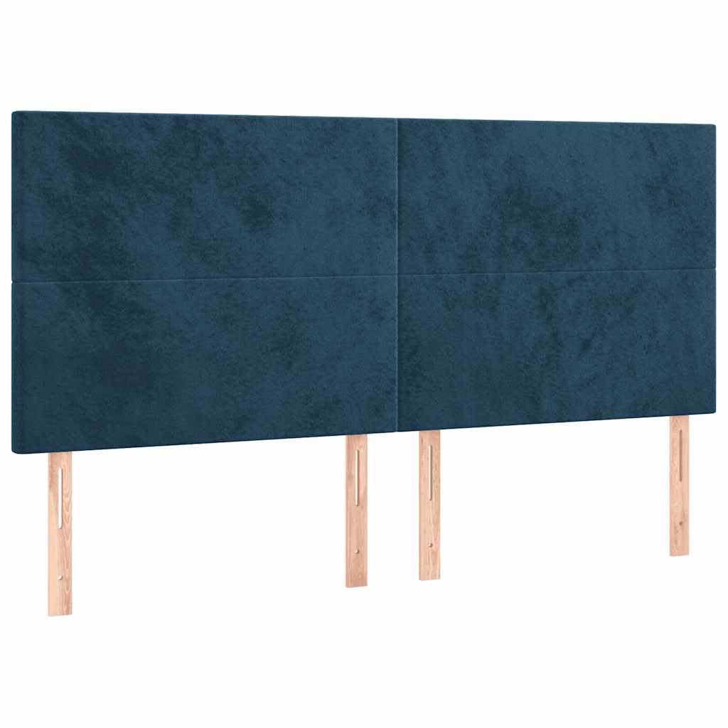 LED uzglavlje tamnoplavo 160x5x118/128 cm baršunasto