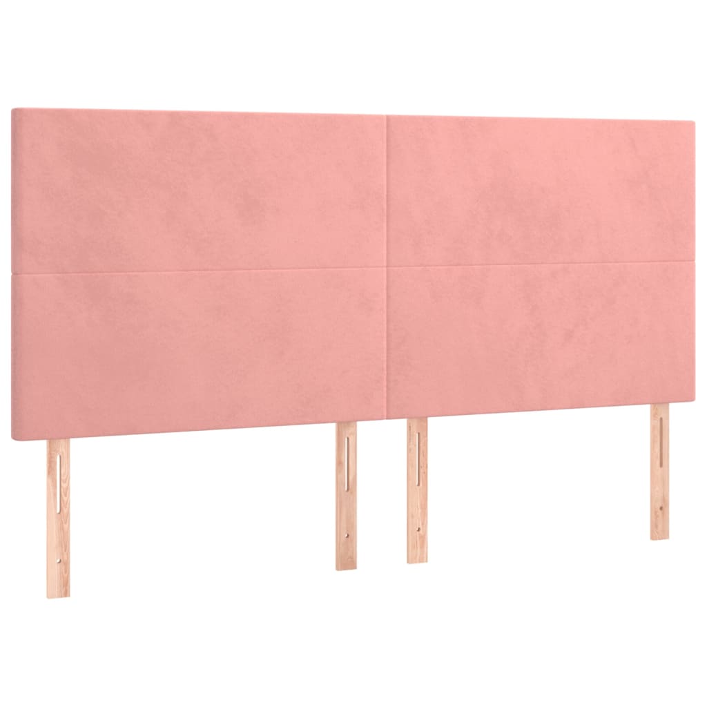 LED uzglavlje ružičasto 160x5x118/128 cm baršunasto