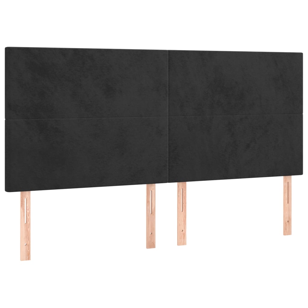 LED uzglavlje crno 180x5x118/128 cm baršunasto