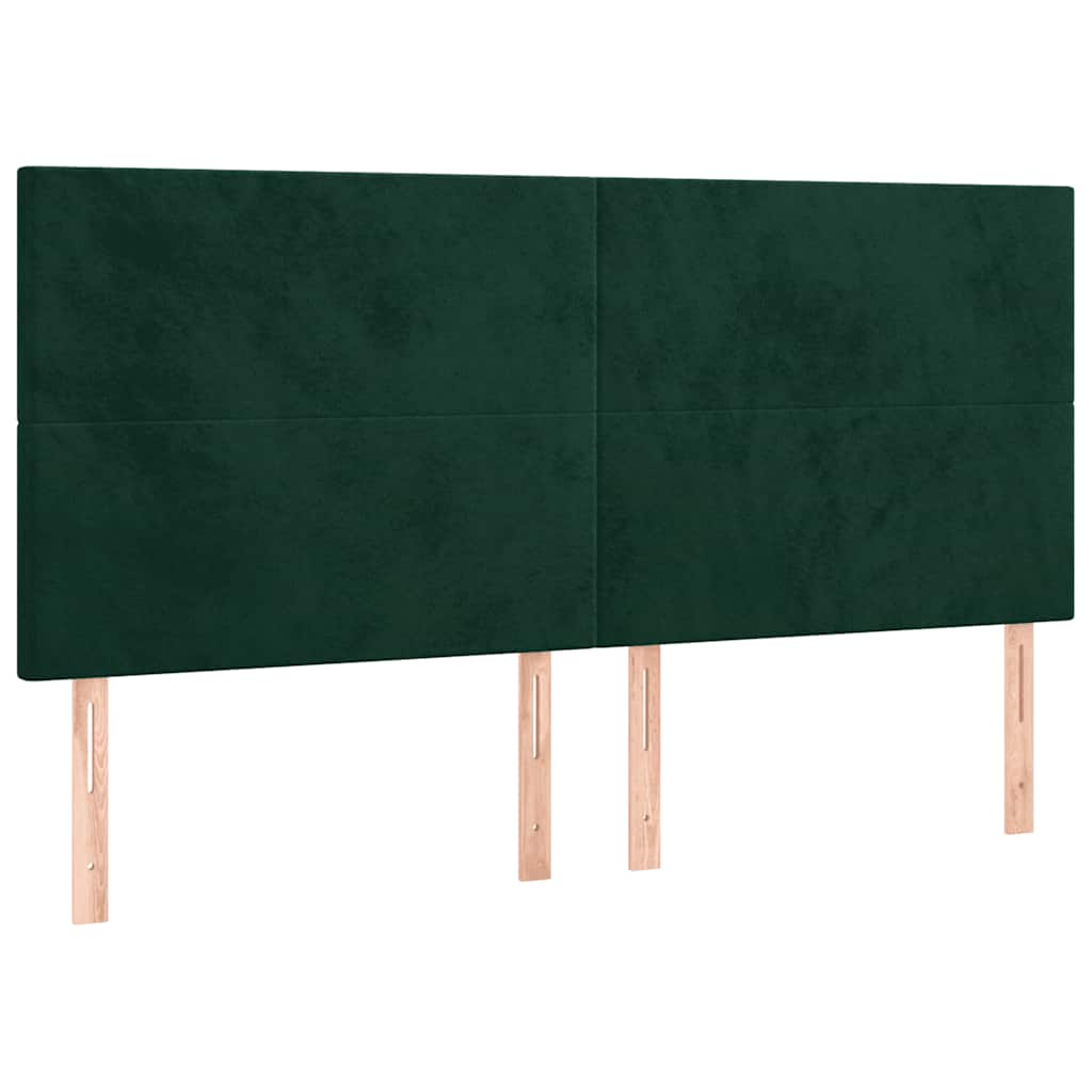 LED uzglavlje tamnozeleno 200x5x118/128 cm baršunasto