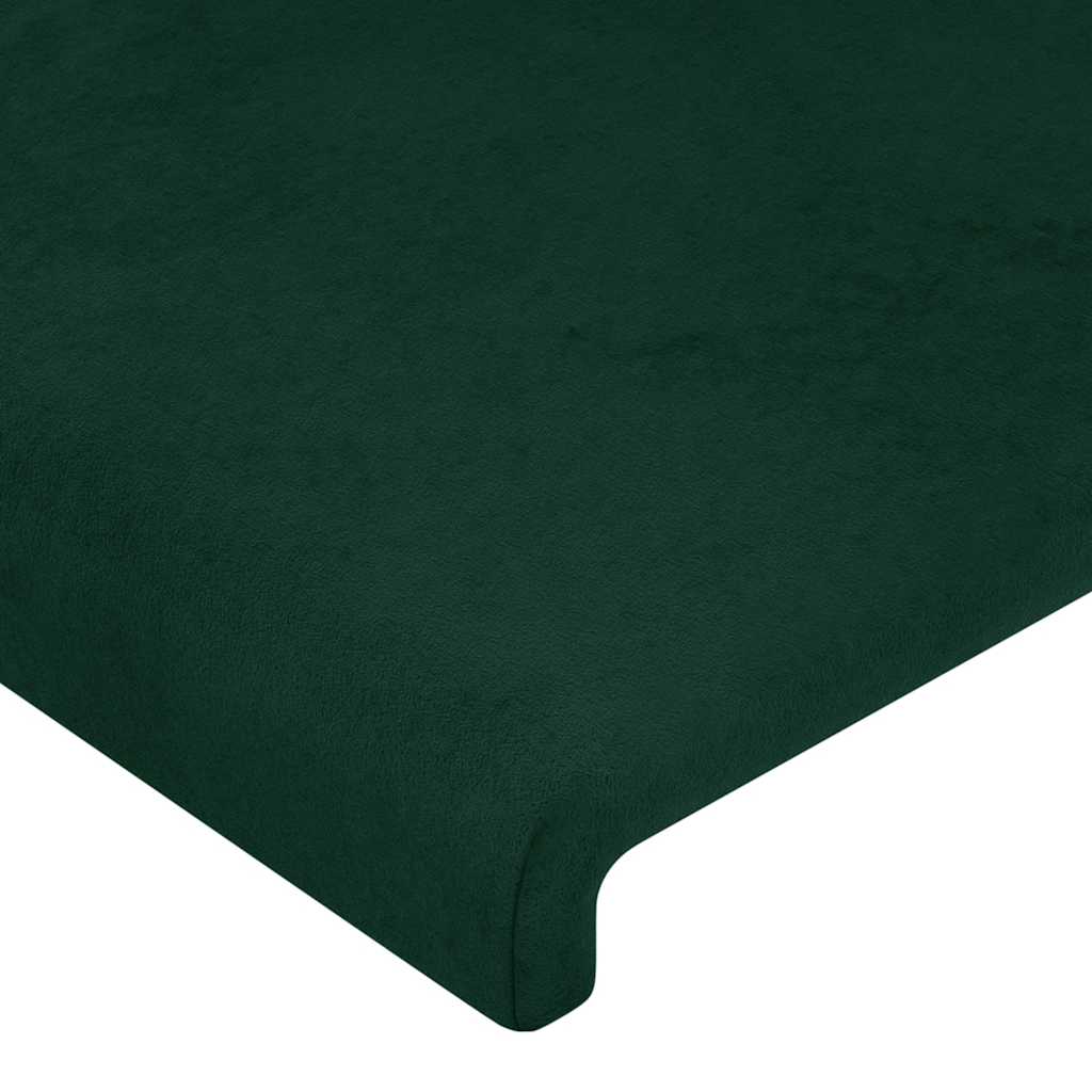 LED uzglavlje tamnozeleno 200x5x118/128 cm baršunasto