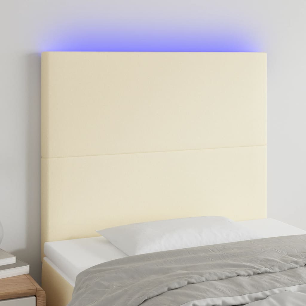 LED uzglavlje krem 80x5x118/128 cm od umjetne kože