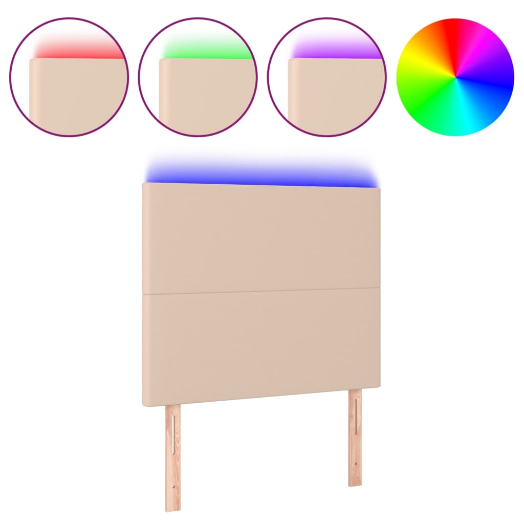 LED uzglavlje boja cappuccina 90x5x118/128 cm od umjetne kože