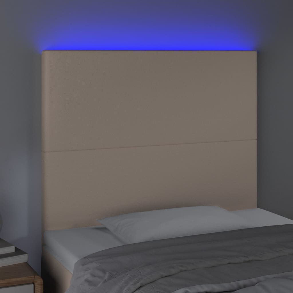 LED uzglavlje boja cappuccina 90x5x118/128 cm od umjetne kože