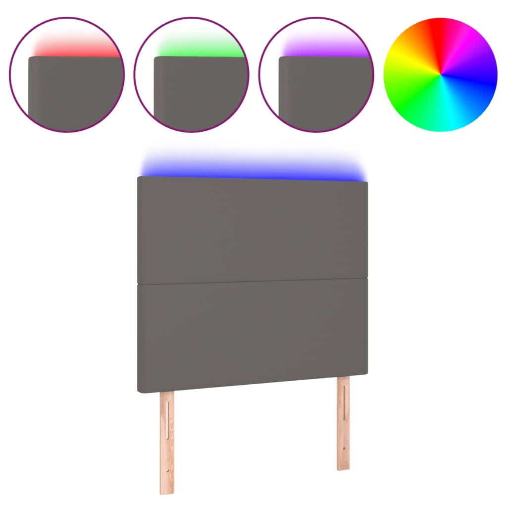 LED uzglavlje sivo 100x5x118/128 cm od umjetne kože