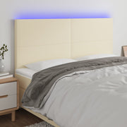 LED uzglavlje krem 160x5x118/128 cm od umjetne kože