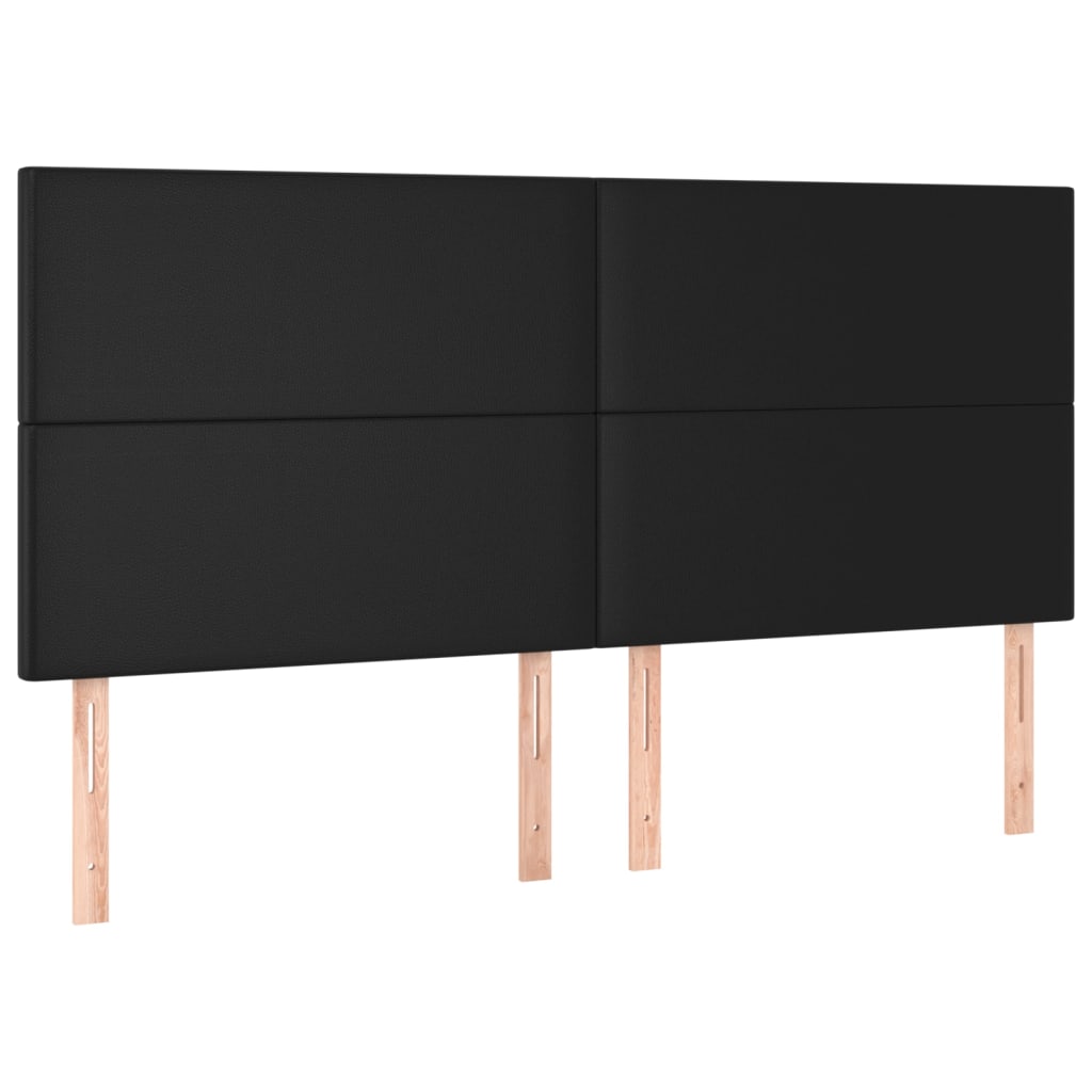 LED uzglavlje crno 200x5x118/128 cm od umjetne kože