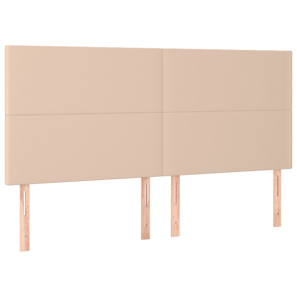 LED uzglavlje boja cappuccina 200x5x118/128 cm od umjetna koža
