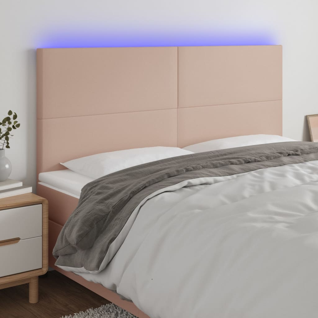 LED uzglavlje boja cappuccina 200x5x118/128 cm od umjetna koža
