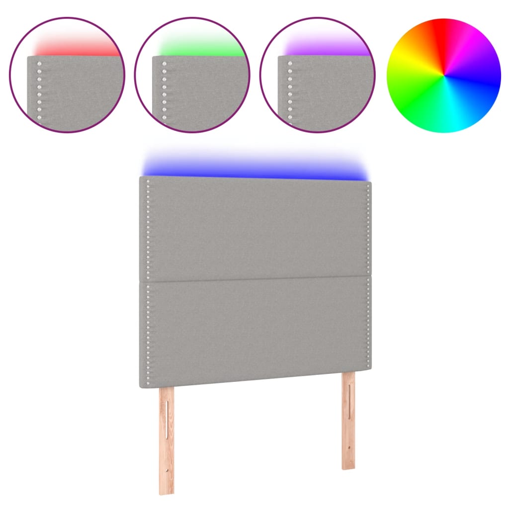 LED uzglavlje svjetlosivo 90x5x118/128 cm od tkanine