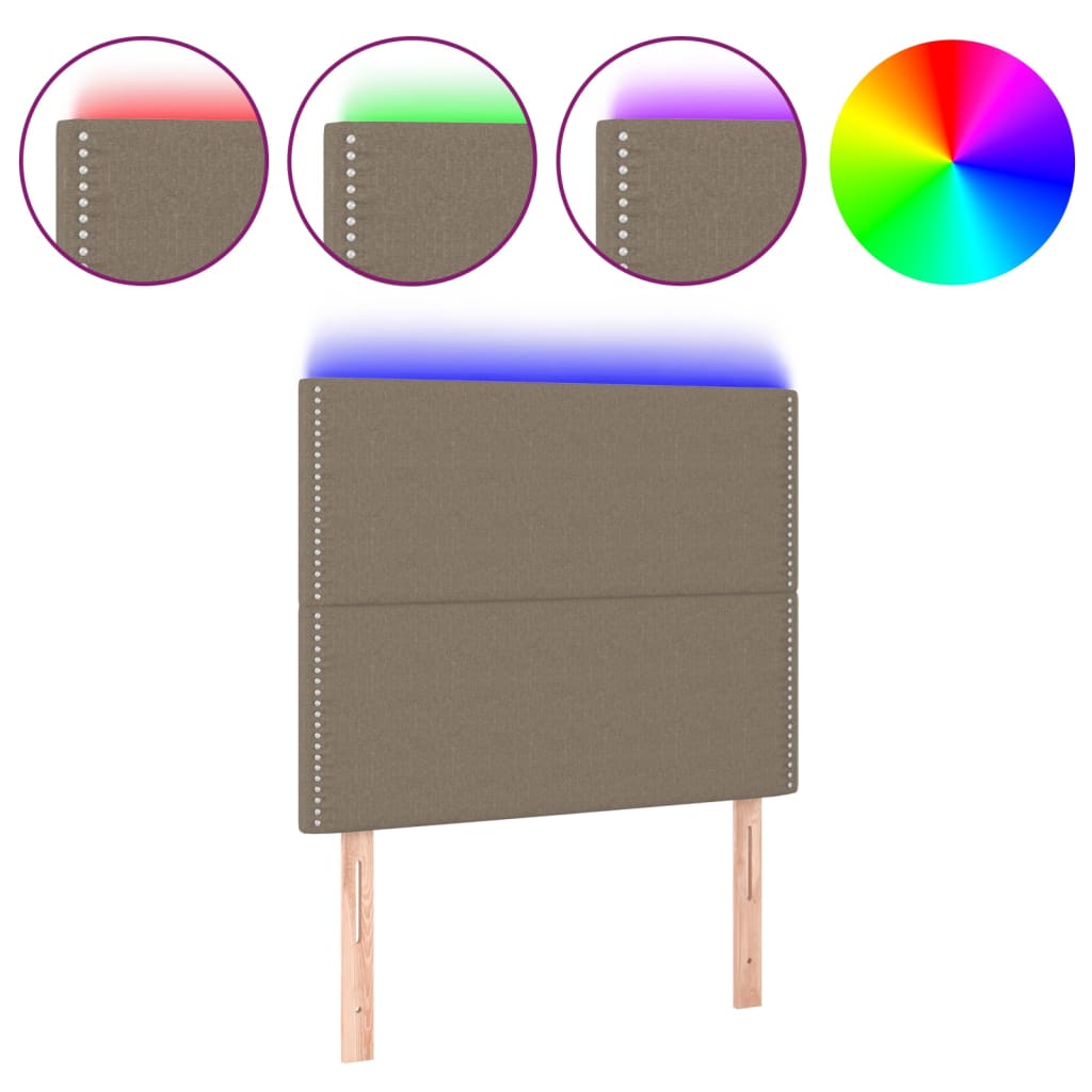 LED uzglavlje smeđesivo 100x5x118/128 cm od tkanine