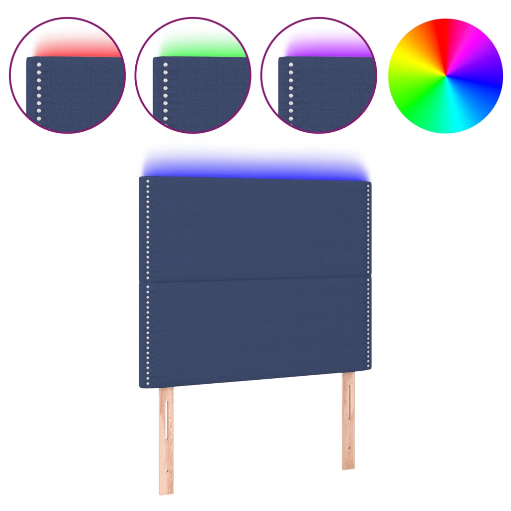 LED uzglavlje plavo 100x5x118/128 cm od tkanine