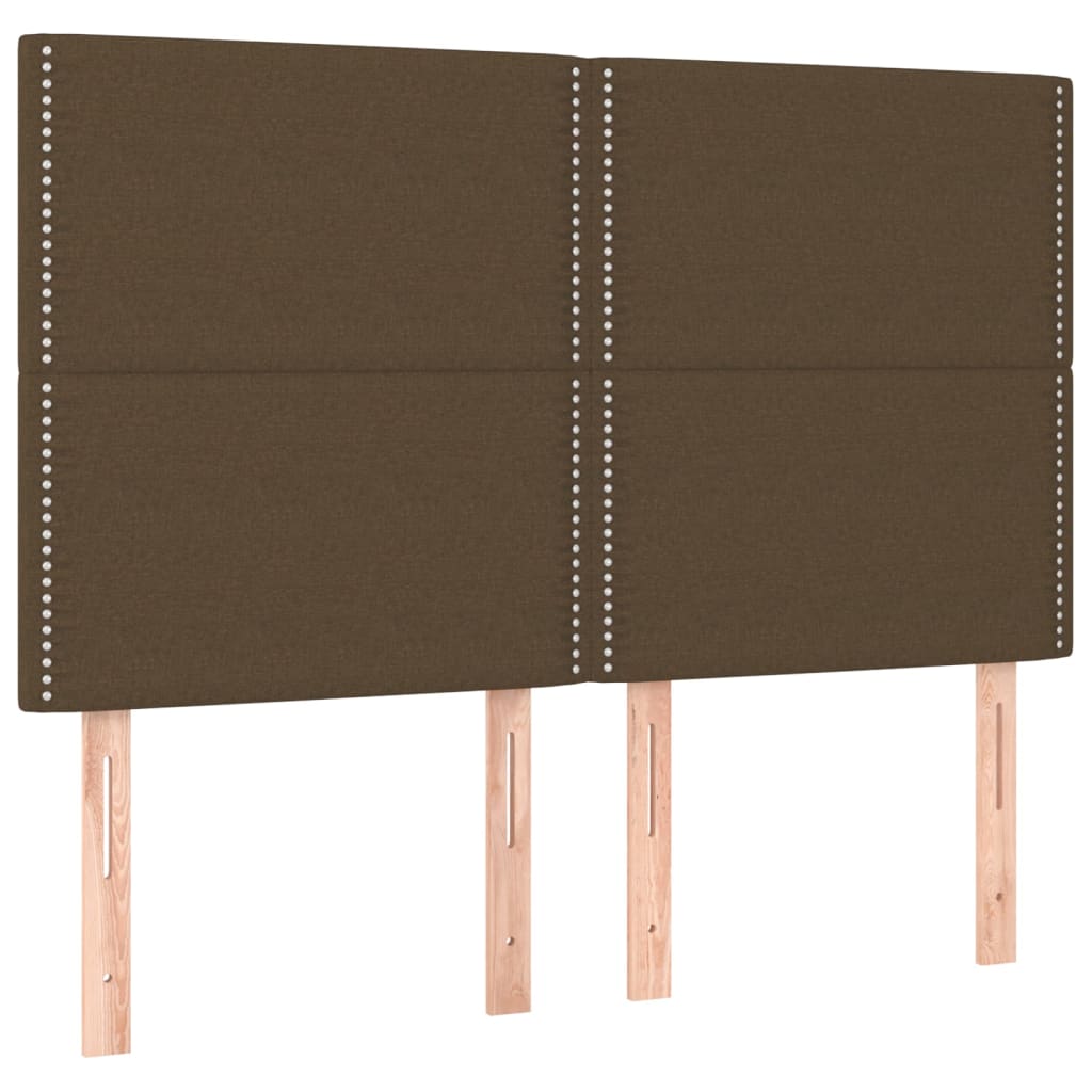 LED uzglavlje tamnosmeđe 144x5x118/128 cm od tkanine