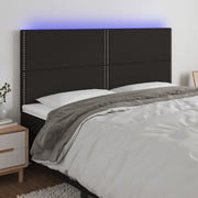 LED uzglavlje crno 160x5x118/128 cm od tkanine