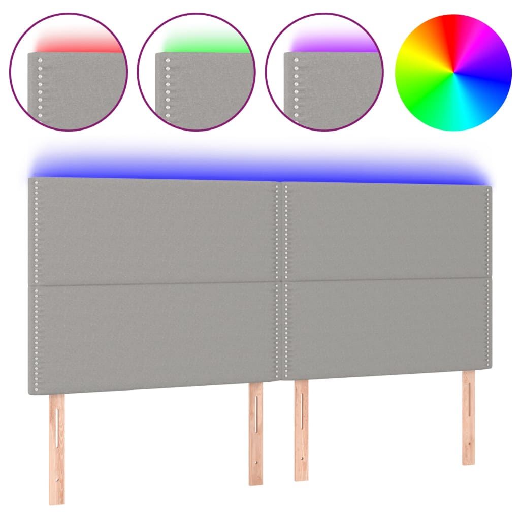 LED uzglavlje svjetlosivo 180x5x118/128 cm od tkanine