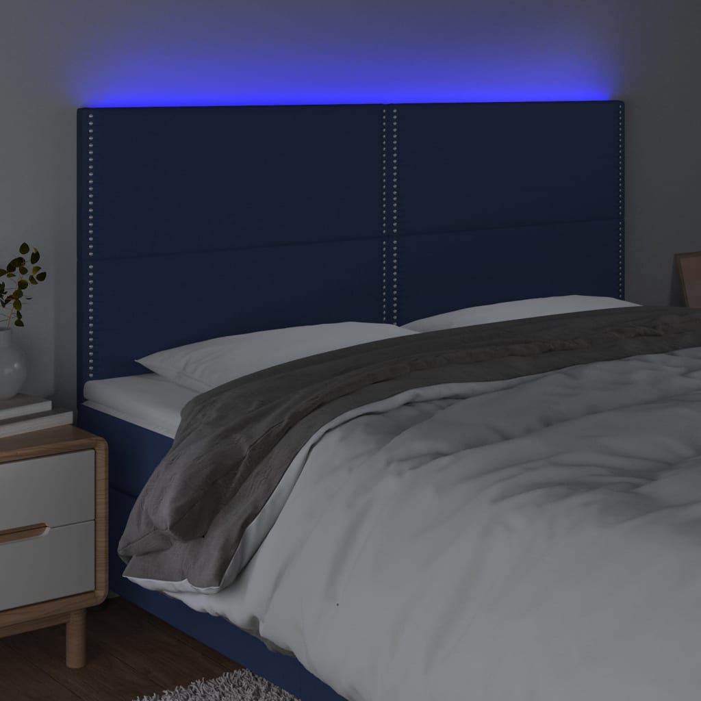 LED uzglavlje plavo 180x5x118/128 cm od tkanine