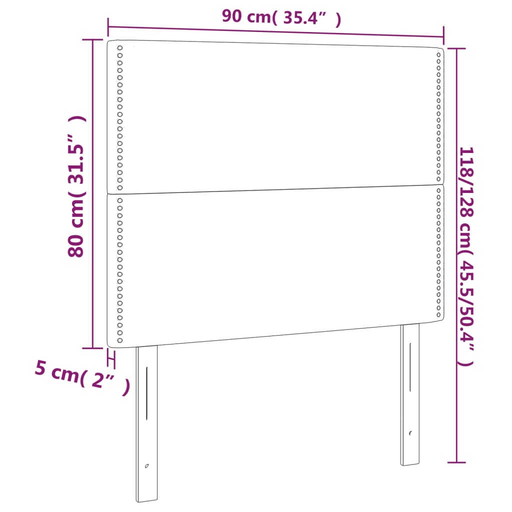LED uzglavlje ružičasto 90x5x118/128 cm baršunasto