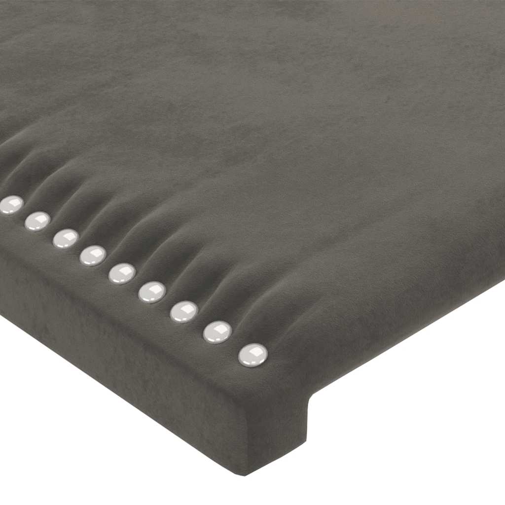 LED uzglavlje tamnosivo 144x5x118/128 cm baršunasto