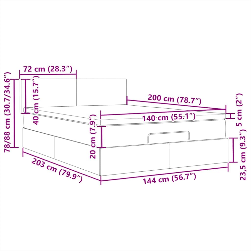 LED uzglavlje tamnosivo 144x5x118/128 cm baršunasto