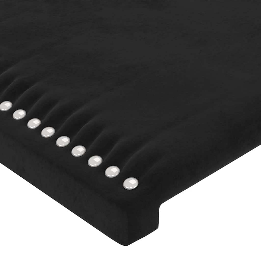 LED uzglavlje crno 144x5x118/128 cm baršunasto