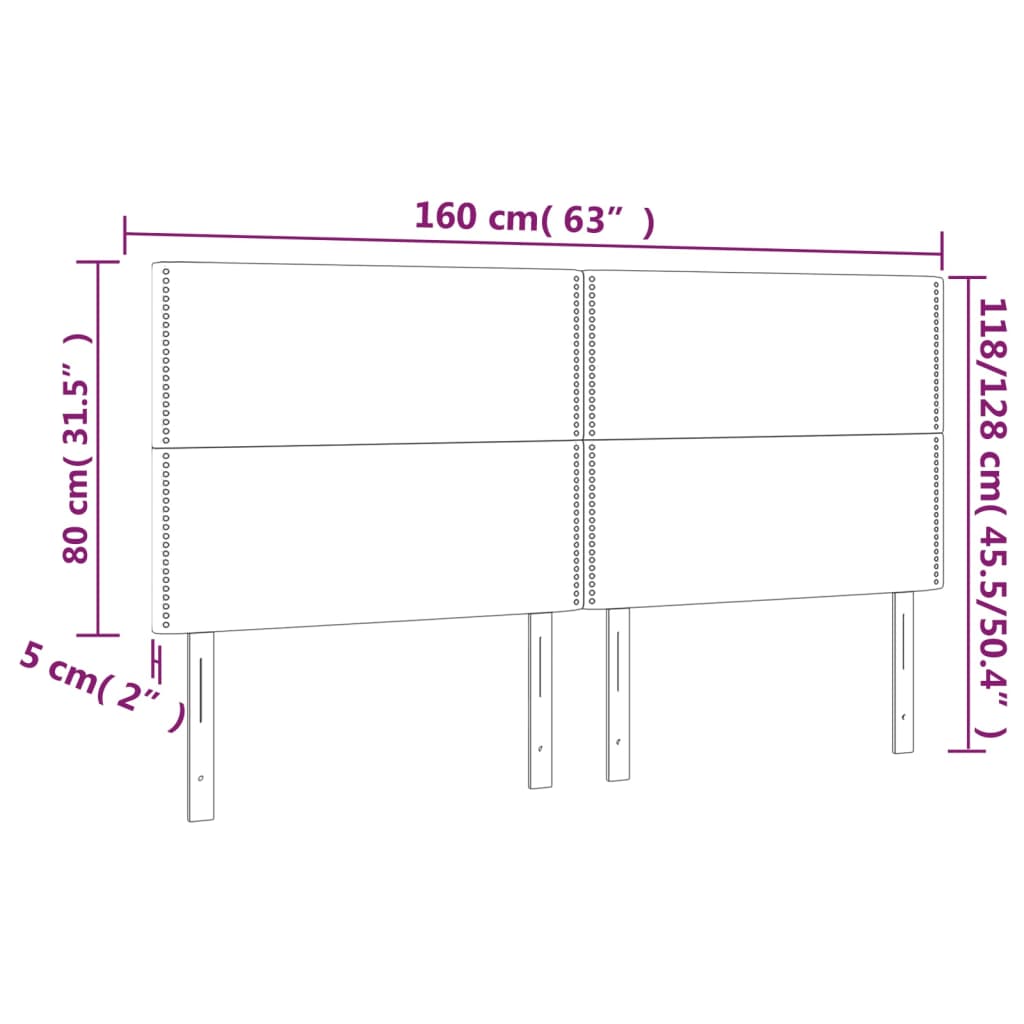 LED uzglavlje ružičasto 160x5x118/128 cm baršunasto
