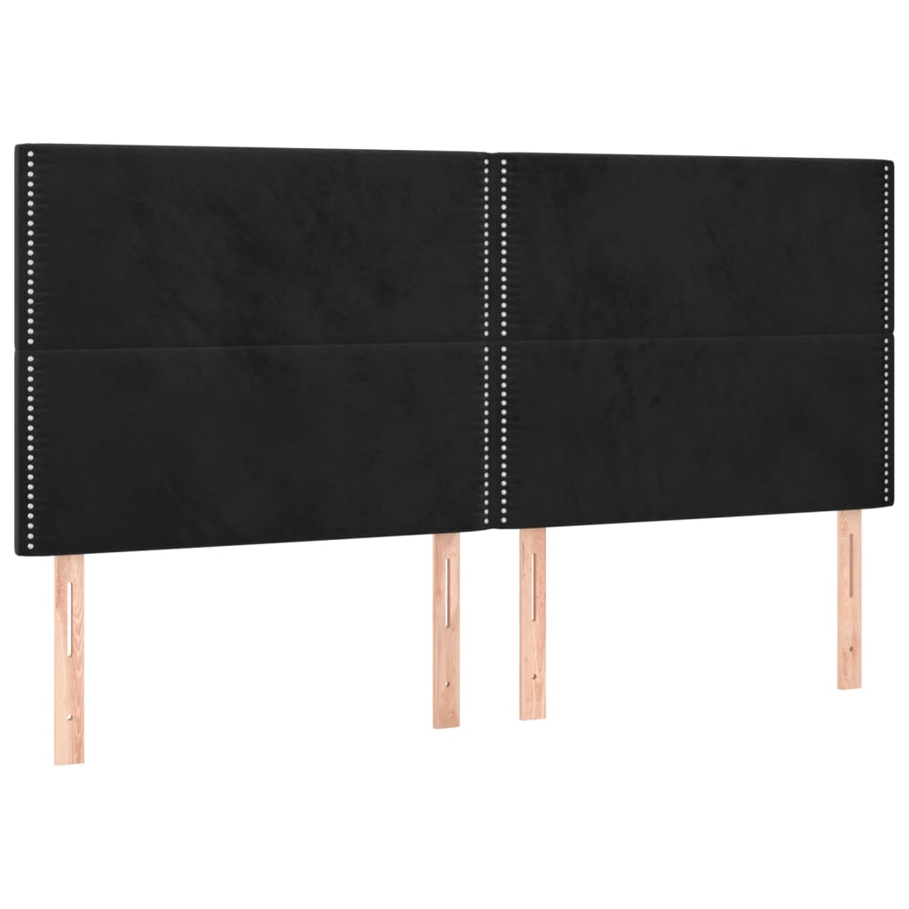 LED uzglavlje crno 180x5x118/128 cm baršunasto