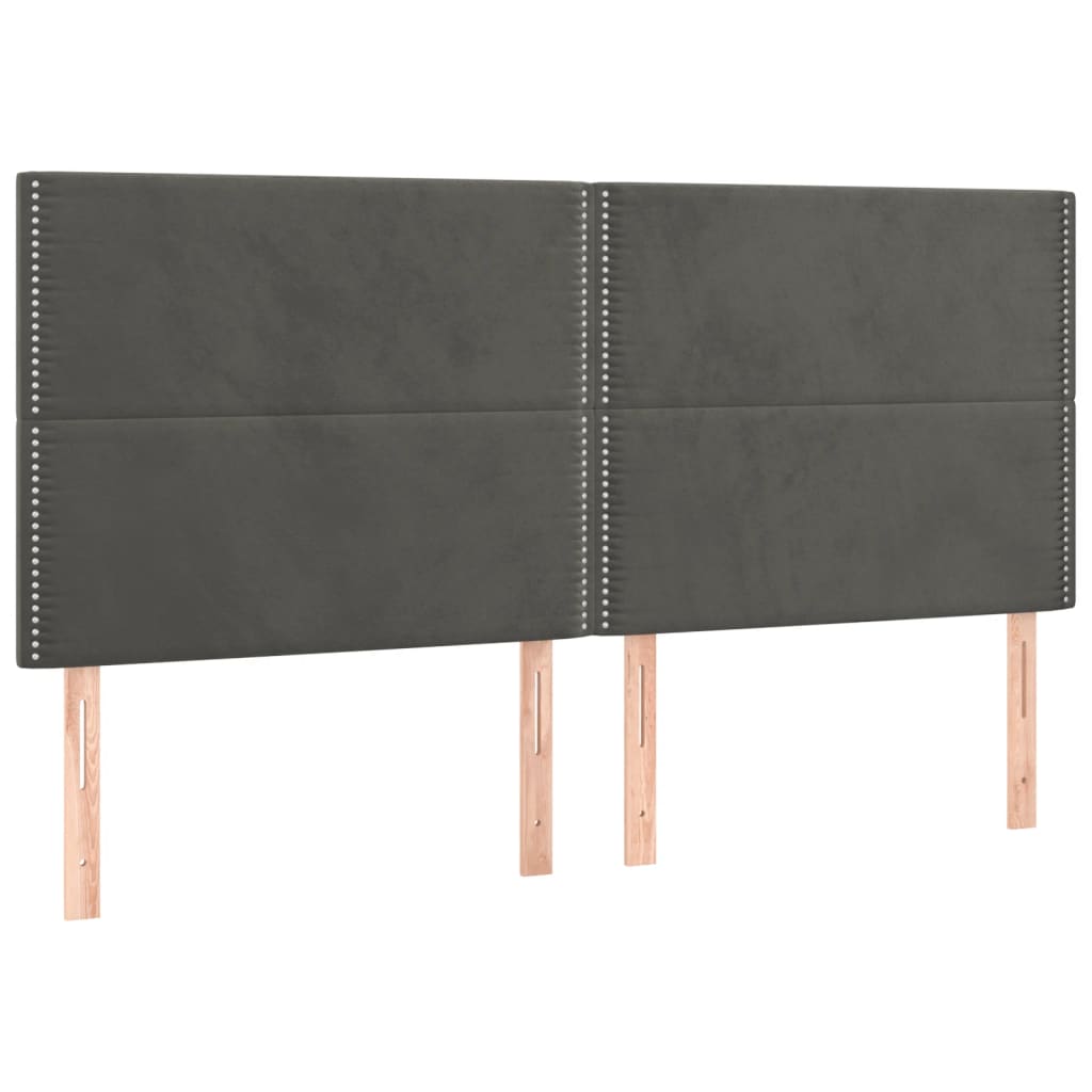 LED uzglavlje tamnosivo 200x5x118/128 cm baršunasto