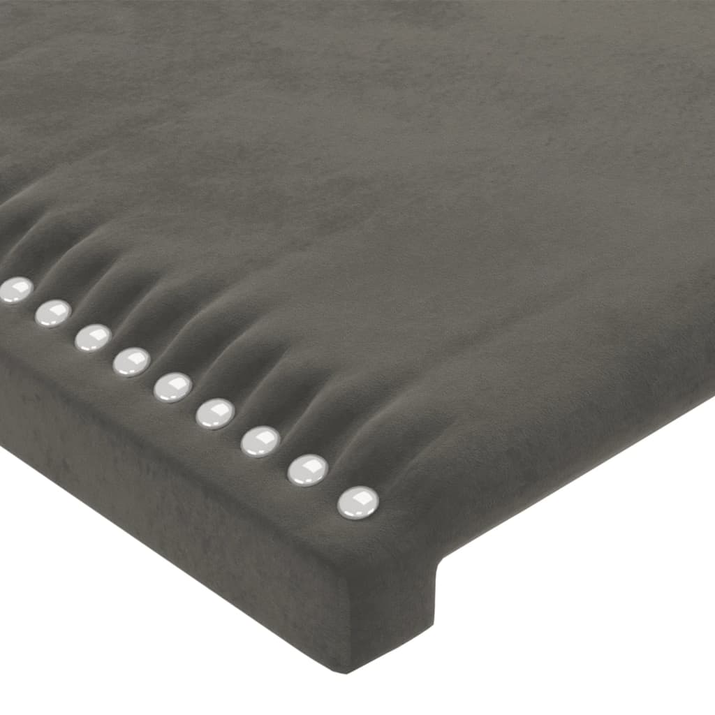LED uzglavlje tamnosivo 200x5x118/128 cm baršunasto