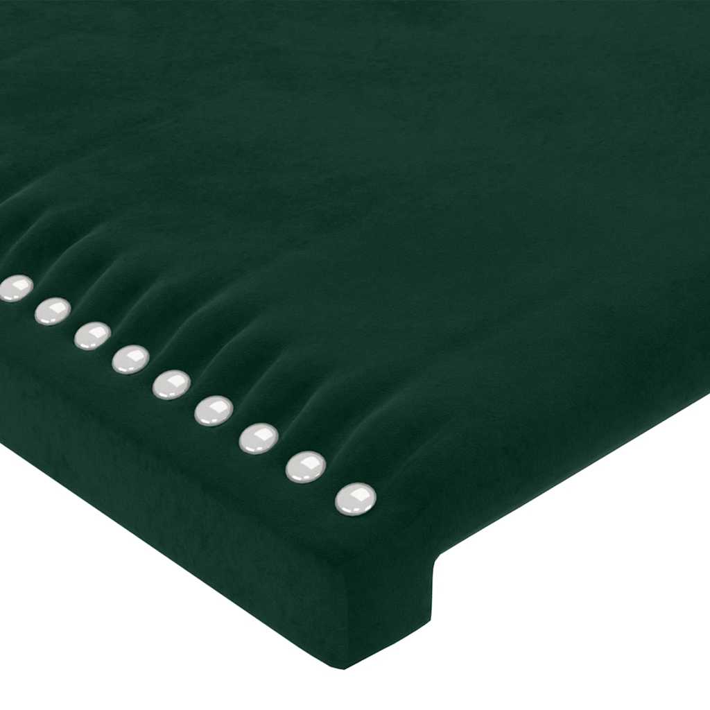 LED uzglavlje tamnozeleno 200x5x118/128 cm baršunasto