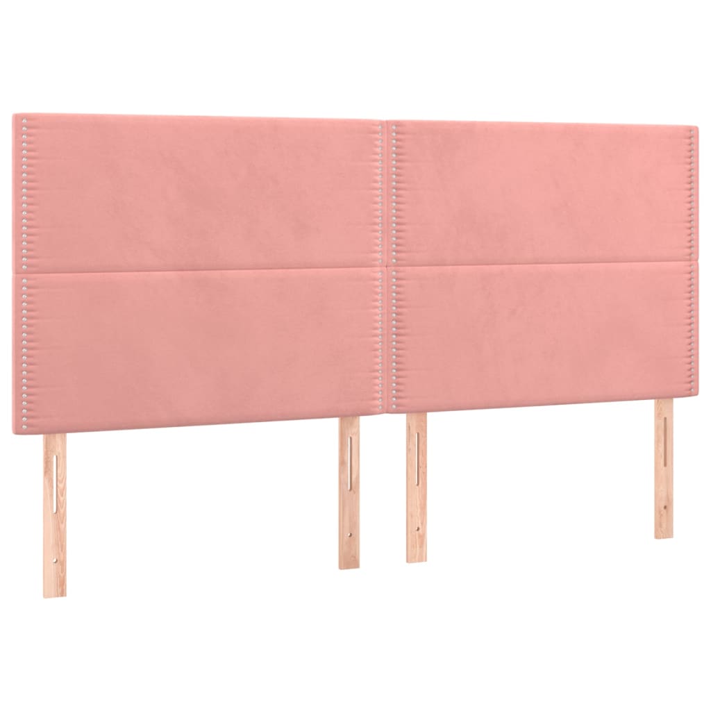 LED uzglavlje ružičasto 200x5x118/128 cm baršunasto
