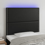 LED uzglavlje crno 100x5x118/128 cm od umjetne kože