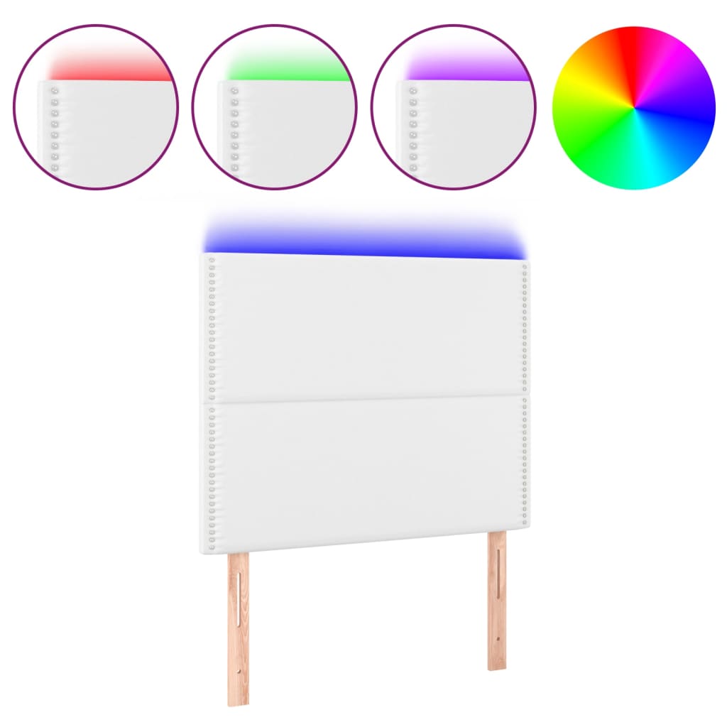 LED uzglavlje bijelo 100x5x118/128 cm od umjetne kože