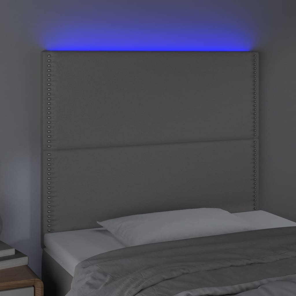 LED uzglavlje sivo 100x5x118/128 cm od umjetne kože