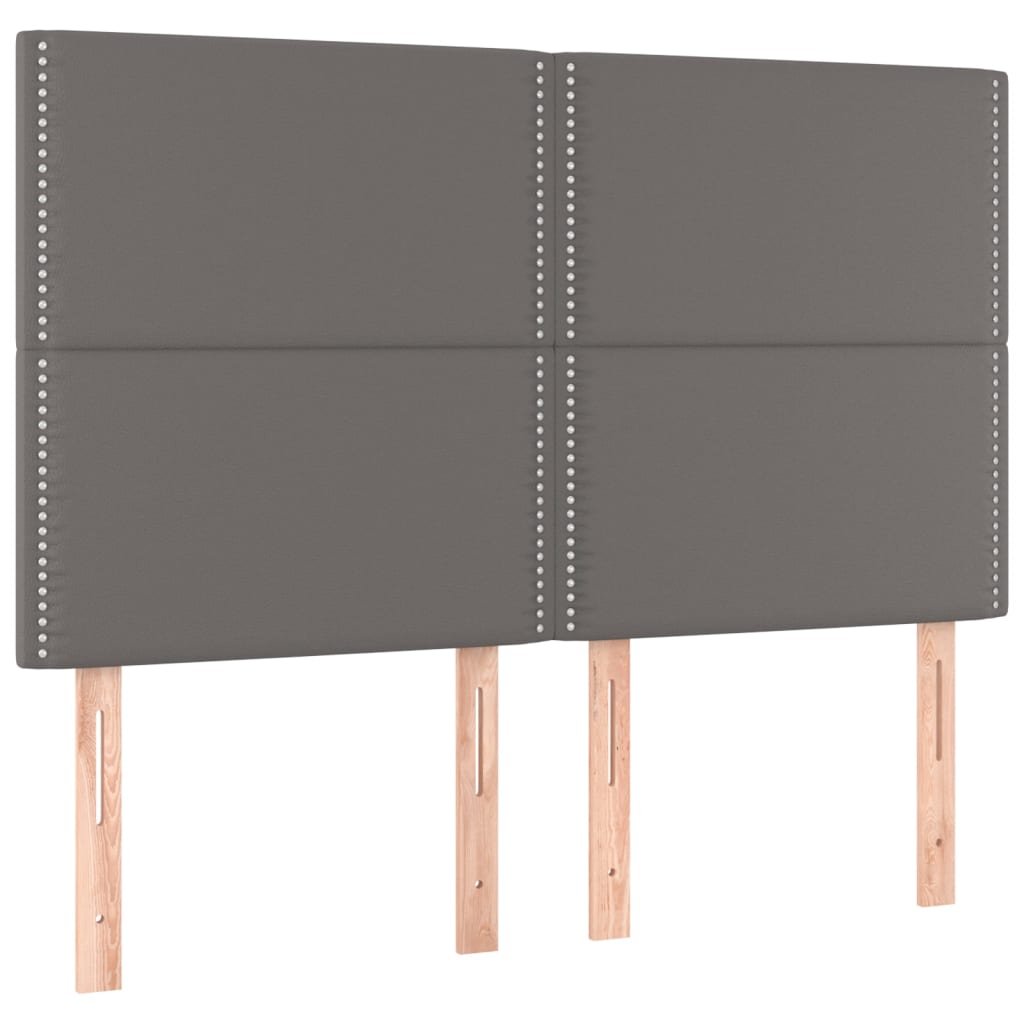 LED uzglavlje sivo 144x5x118/128 cm od umjetne kože