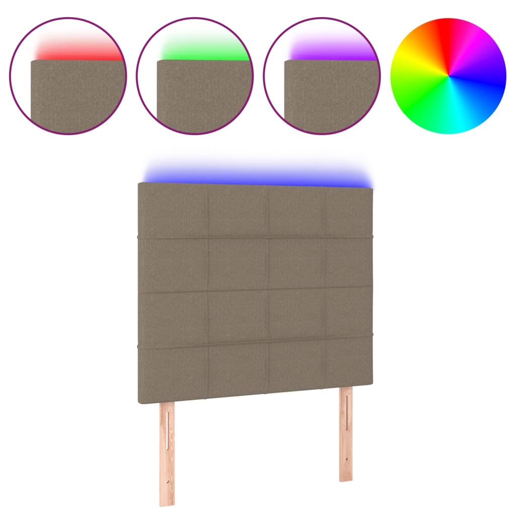 LED uzglavlje smeđesivo 80x5x118/128 cm od tkanine