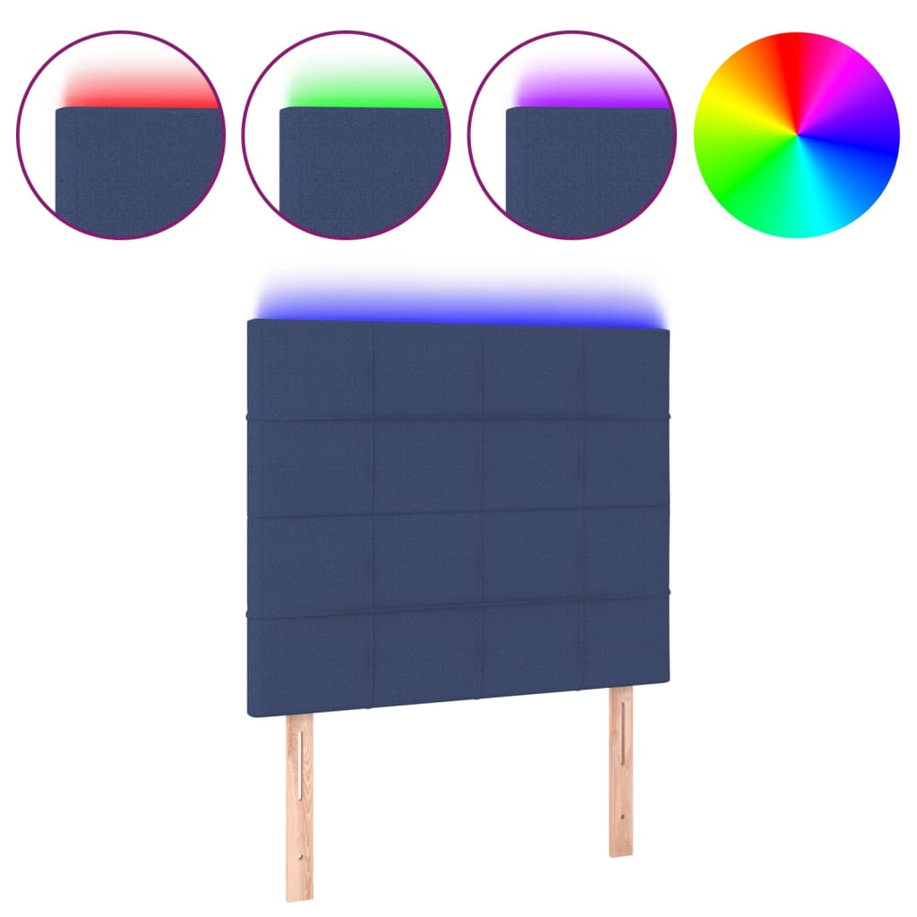 LED uzglavlje plavo 80x5x118/128 cm od tkanine
