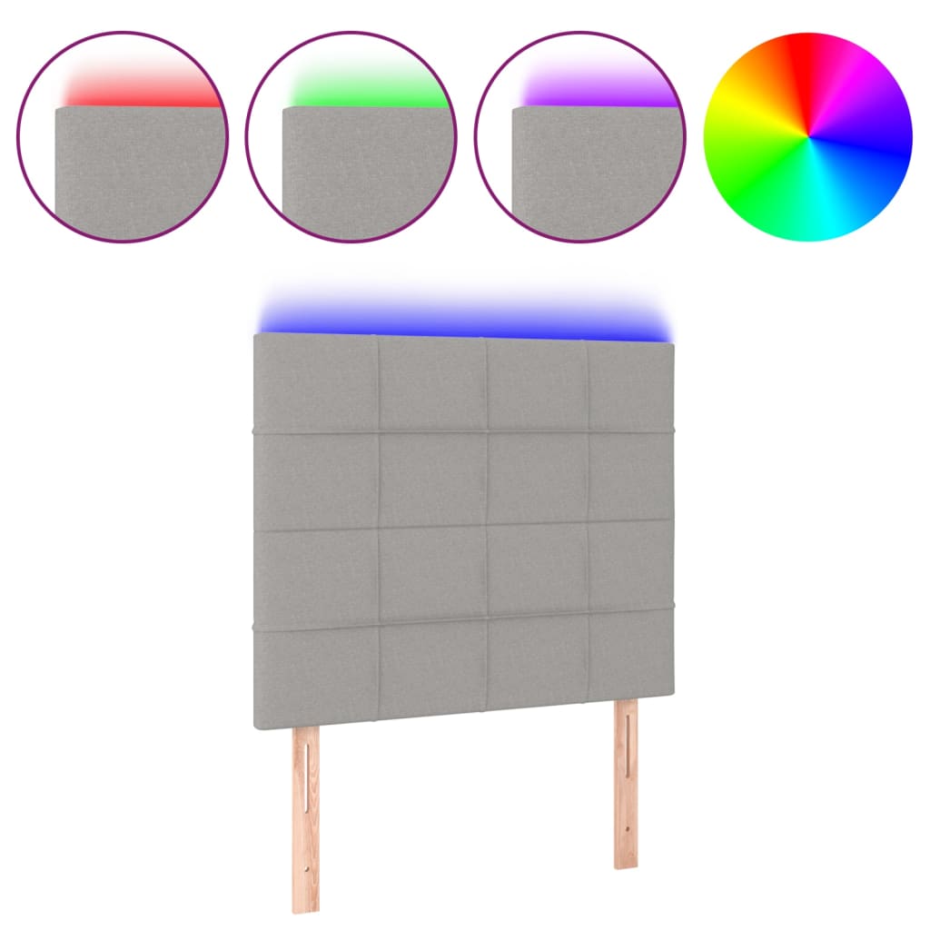 LED uzglavlje svjetlosivo 100x5x118/128 cm od tkanine